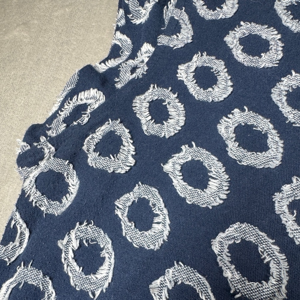 Anthropologie Maeve Lisanne Textured Polka Dot Navy Blue White Tunic Dress XL - Picture 5 of 16